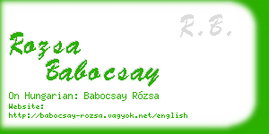 rozsa babocsay business card